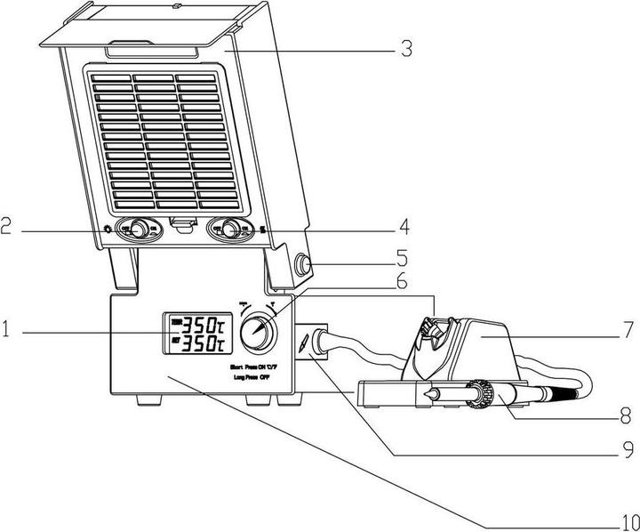 Image du produit Toolcraft Station de soudage avec éclairage LED et aspiration des fumées de soudage