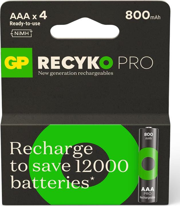 Produktbild GP Batteries Recharable batteries others (4 Stk., AAA, 800 mAh)