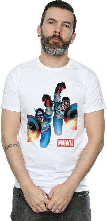 Image du produit - T-shirt FALCON AND CAPTAIN AMERICA SIDE BY SIDE - Homme (4XL)