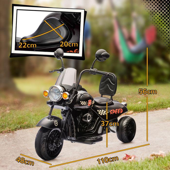 Produktbild Swisshandel24 Kinder Elektro-Motorrad 6V mit Musik 3-5 km/h 3-6 Jahre Kinder, bis 25kg, schwarz (6 V)