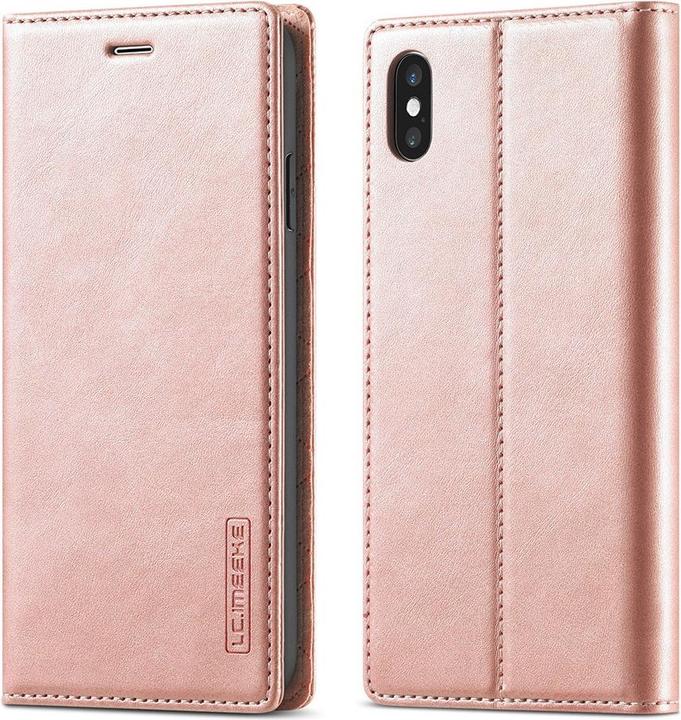 Cover-Discount iPhone Xs / X - Stand Flip Case Hülle rosa (Apple iPhone XS)