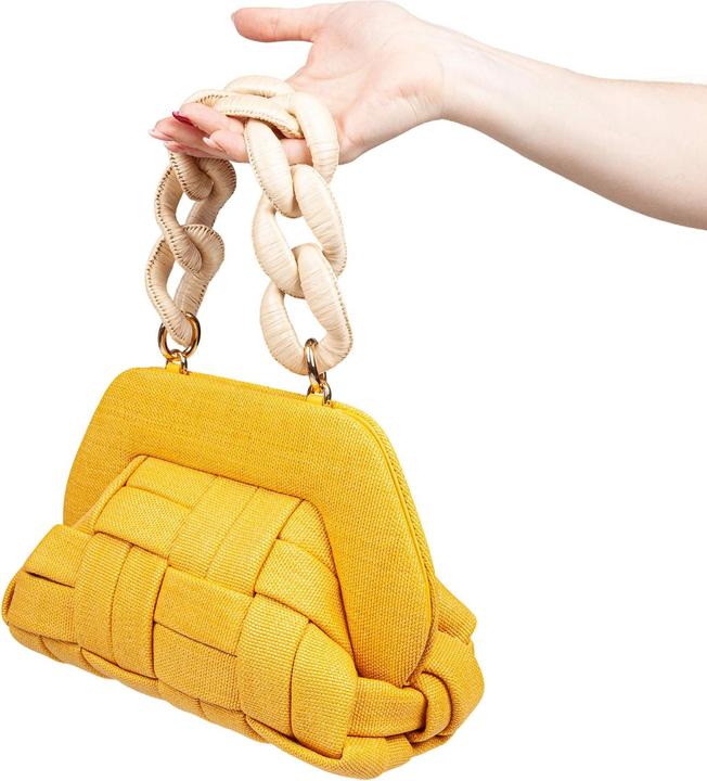 Image du produit Themoirè canvas clutch bag color yellow ocher