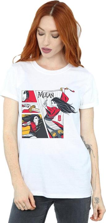 Actual product image Disney Womens/Ladies Mulan Movie Comic Style Cotton Boyfriend T-Shirt (XL)