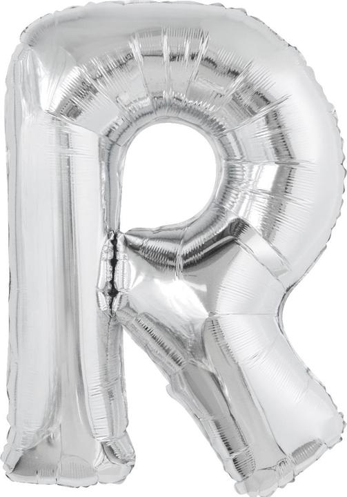 Image du produit Ballon en plastique lettres R argent 80cm (1 x)