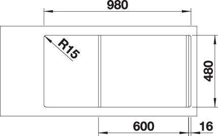 Actual product image Blanco Faron XL 6 S (Top-mounted sink, 100 cm, 50 cm)
