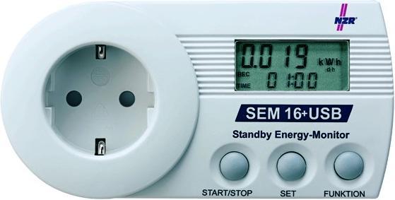NZR SEM16 Hochpräzise Stromüberwachung Standby-Energy-Monitor 1x230V 08030301