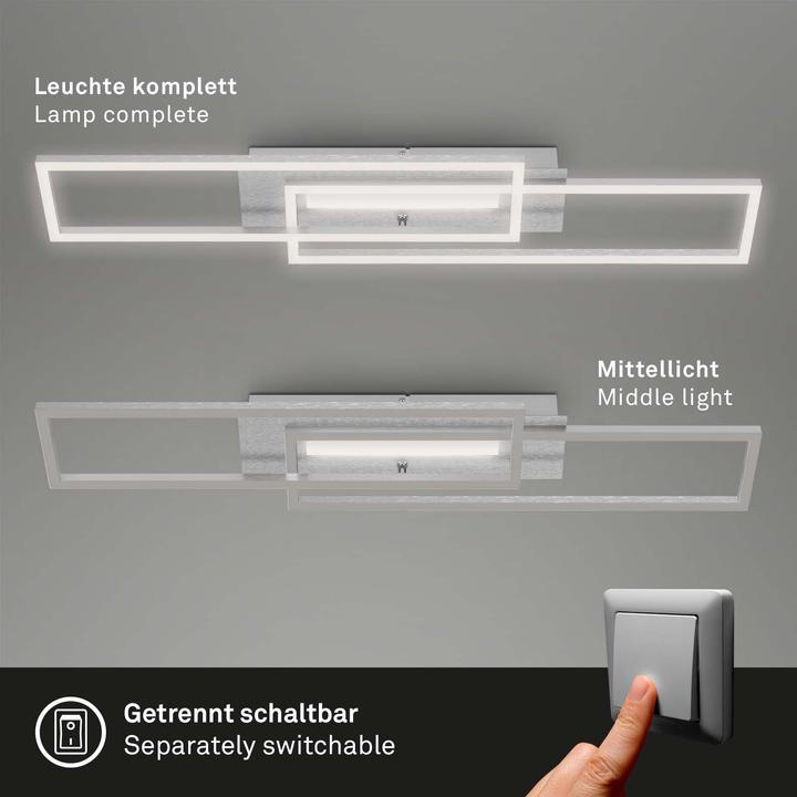 Immagine prodotto Briloner Plafoniera a LED, alluminio spazzolato, LED/40W (4400 lm)