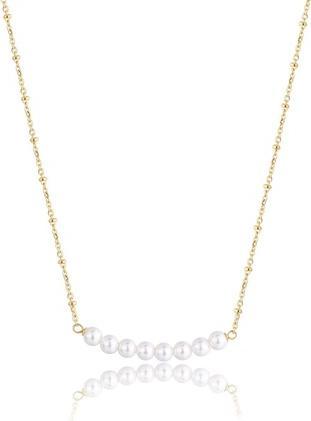 Sagapo S'Agapõ - Elegant gold-plated necklace with artificial pearls Wisdom SWI35
