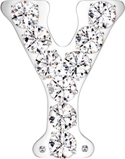 Produktbild Star Piercing Threadless silber mit Kristallen silber Buchstabe Y (Titan G23, ohne Messing)