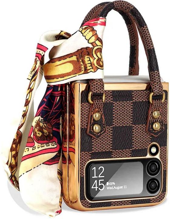 Actual product image PhoneLook Cover Fashion Designer Protective Cover in Handbag Shape Checkered (Samsung Galaxy Z Flip4)