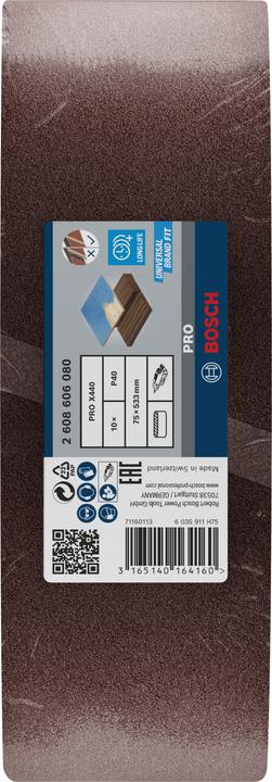 Produktbild Bosch Professional Zubehör PRO X440 Schleifband, 75 x 533 mm, G40 (40)