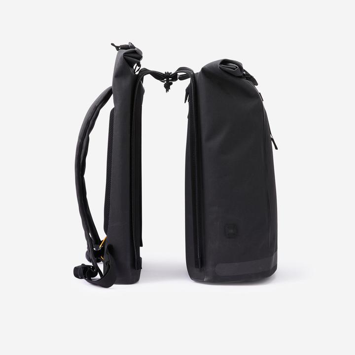Image du produit Btwin Sac à dos sacoche vélo double pour porte-bagages 31 litres gris foncé (31 l, Sacoches)