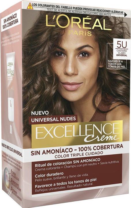 Image du produit L'Oréal Paris Excellence Creme Universal Nudes 5U - Teinture pour cheveux brun clair (5U-marron clair)