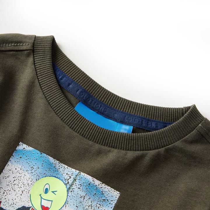 Image du produit VidaXL T-shirt manches longues enfant kaki 92,Composition : 100 % coton,Couleur (92)