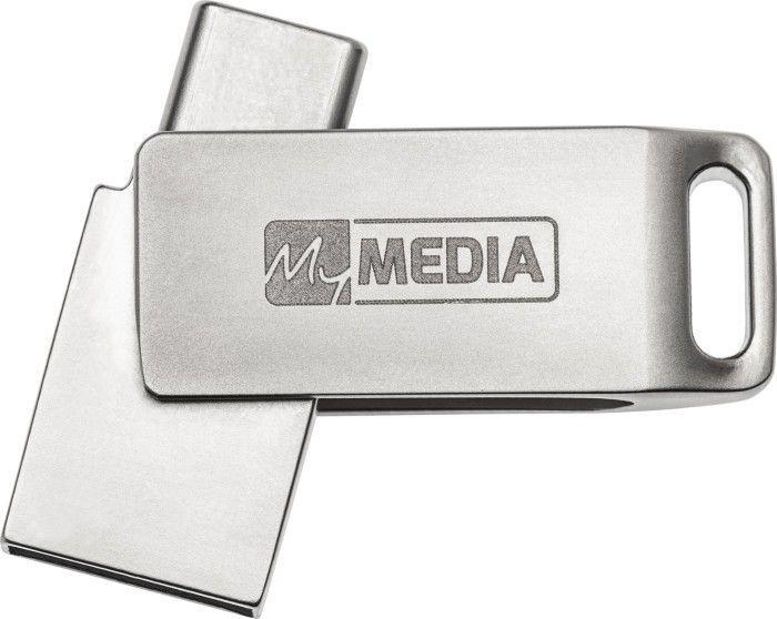 Actual product image MyMedia USB 3.2 OTG Stick 16GB, Type A-C, My Dual, silver (16 GB, USB 3.2, USB-A, USB-C)