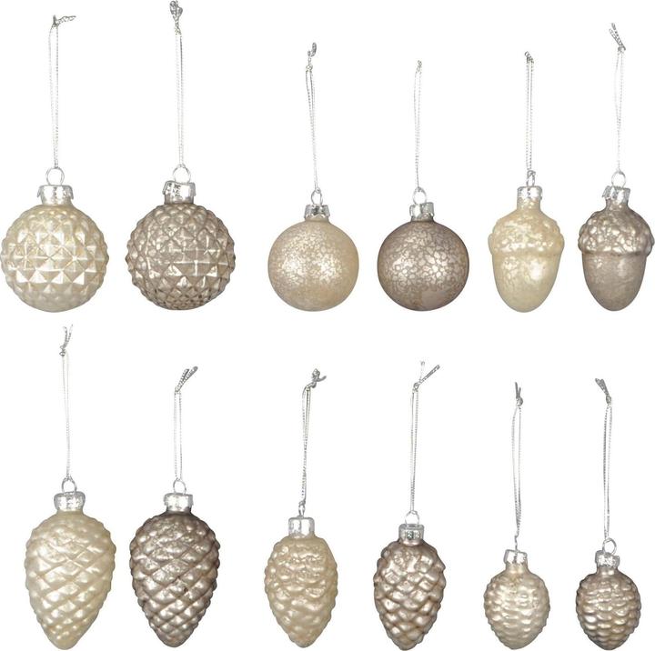 Produktbild Cocon Weihnachtskugel Altsilber, 12 Stück (12 -teilig)