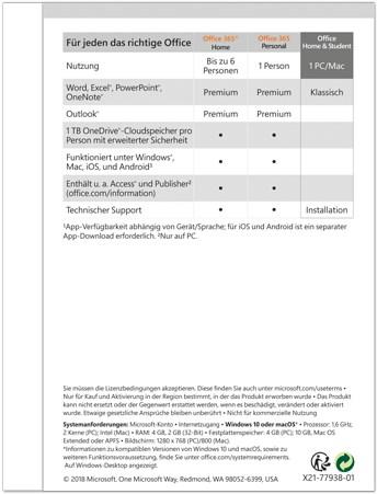 Immagine prodotto Microsoft Office Home & Student 2019 Tedesco (1 Utente, Senza limiti)