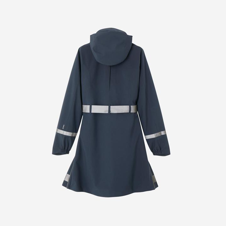 Actual product image Btwin Rain trench coat City 940 waterproof ladies navy blue (M)