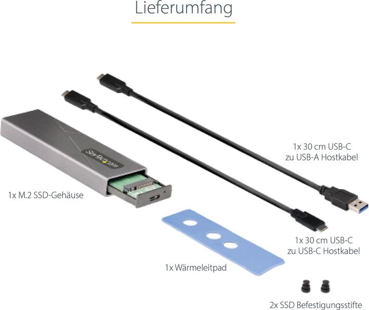 Actual product image StarTech com M2-USB-C-NVME-SATA, Box esterno SSD, M.2, M.2, 10 Gbit/s, Collegamento del dispositivo (M.2)