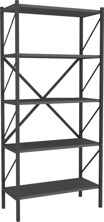 Image du produit VCM Bois Métal Rangement Étagère sur pied Bibliothèque Déco Livres Étagère sur pied Insasi 5 (66 x 34 x 160 cm)