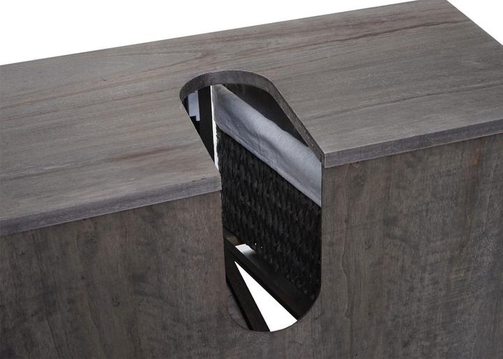 Produktbild Mendler Waschbeckenunterschrank HWC-H20, Holz Korb-Schublade 60x65x31cm - shabby grau-braun (65 x 31 x 60 cm)