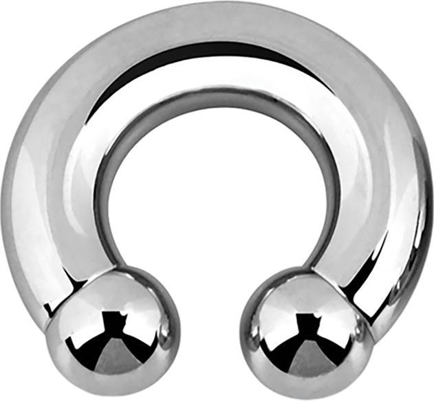 Star Piercing Circular Barbell Innengewinde silber mit zwei Kugeln (Chirurgenstahl 316L, ohne Messing)
