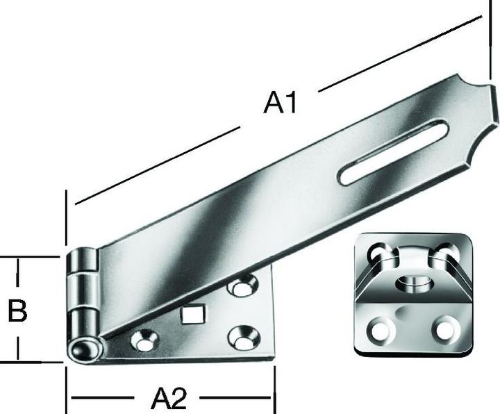 Actual product image Vormann Safety catch Length 85 mm Height 35 mm Steel blue galvanised (10 pcs.)