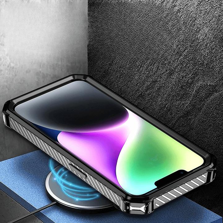 Actual product image Cover-Discount iPhone 15 Pro - Armor Case with Kickstand blue (Apple iPhone 15 Pro)