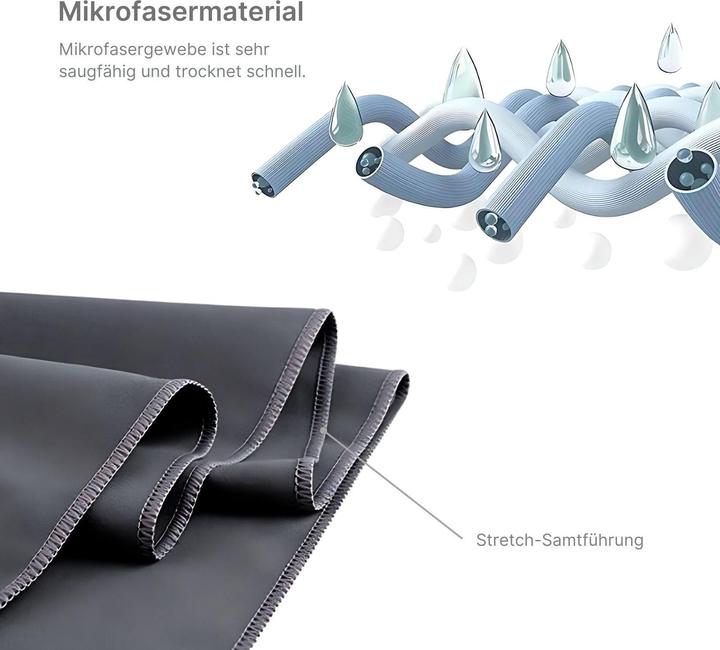 Image du produit Hermex Serviette de fitness Serviette de sport en microfibre Serviette de plage Serviette de bain (152 x 76 cm)