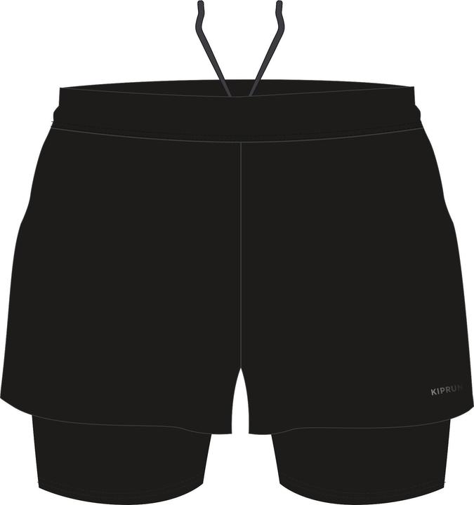 Kiprun Laufshorts Herren Tights 2-in-1 - schwarz