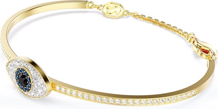 Actual product image Swarovski Symbolica bangle evil eye blue gold (17 cm, Swarovski Metal)