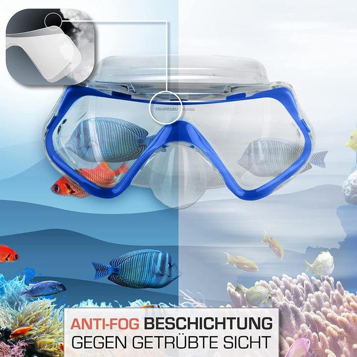 Actual product image Tropisport Kids premium snorkel set complete - with snorkel and goggles (Incl. break-free