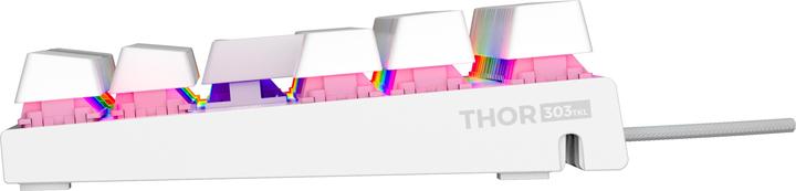 Actual product image Genesis Thor 303 TKL RGB biała Outemu Peach Silent (Eng. Int., Cable)