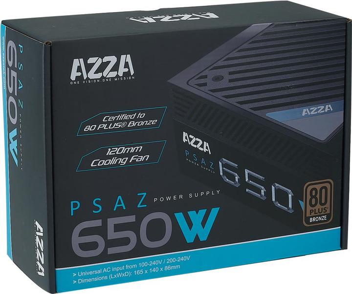 Actual product image Azza PSAZ-650B Power Supply 80+ Bronze EU (650 W)