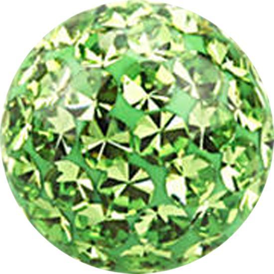 Produktbild Star Piercing Kristall Kugel hellgrün Epoxy Schutzschicht (ohne Messing, Chirurgenstahl 316L)