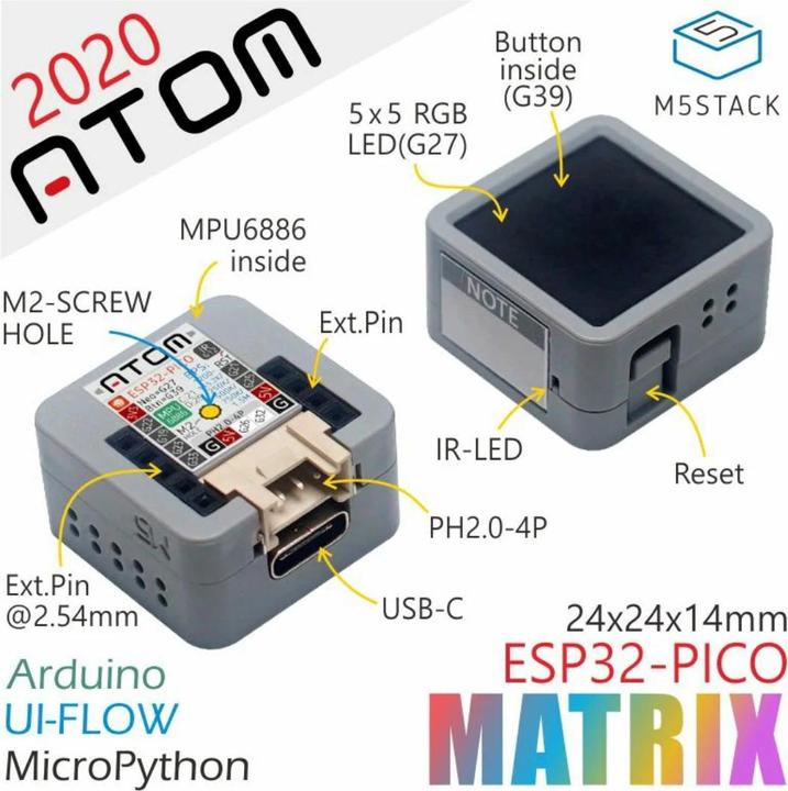 Actual product image M5Stack ATOM Matrix ESP32 Development Kit