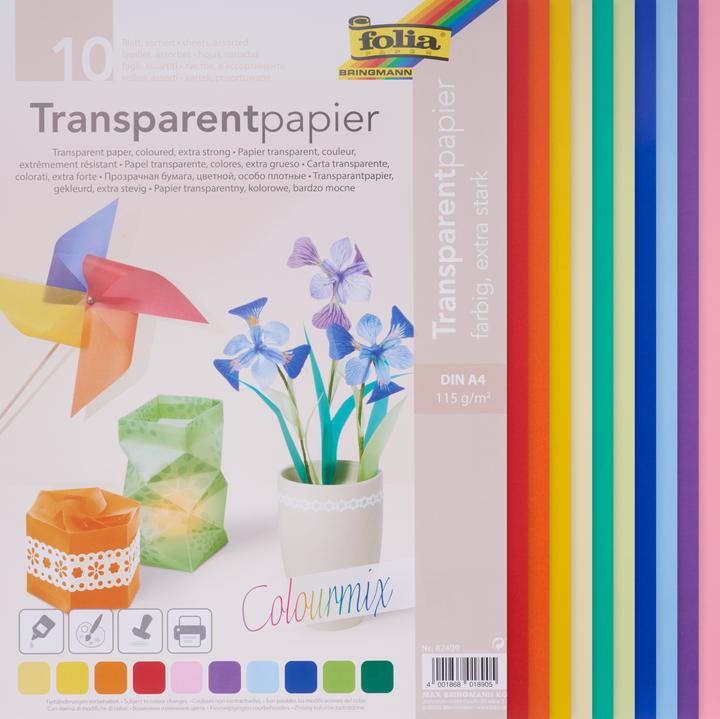 Image du produit Folia Papier transparent blanc extra fort (115 g/m², A4, 10 x)