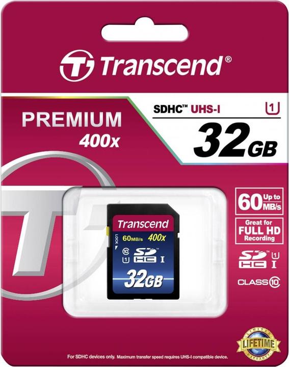 Productafbeelding Transcend Premium 400x (32 GB, SDHC, U1, UHS-I)