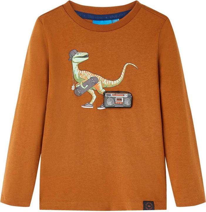 Actual product image VidaXL Children's long-sleeved shirt cognac 104,Material: 100 (104)