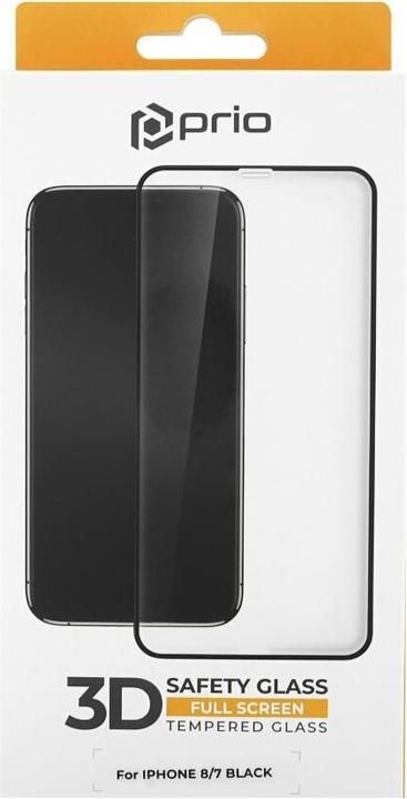 prio 3D Displayschutzglas für iPhone 8/7 schwarz (1 Stück, Apple iPhone 8, Apple iPhone 7)