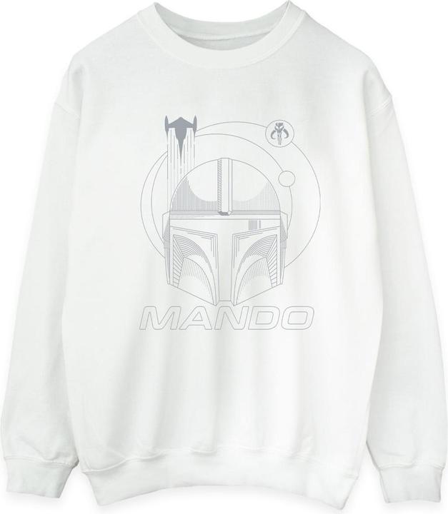 Actual product image Star Wars Mens The Mandalorian Rings Helmet Sweatshirt (L)