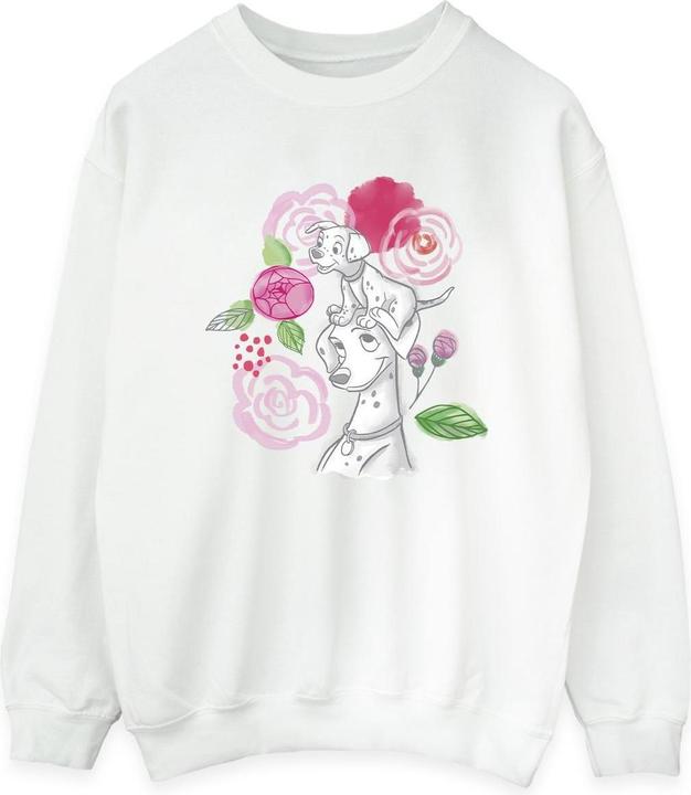 Actual product image Disney Womens/Ladies 101 Dalmatians Flowers Sweatshirt (L)