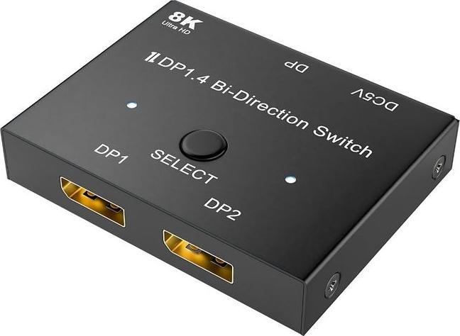 Produktbild Hermex Displayport Switch 2x1 Ports bidirektional 8K@30Hz DP-Umschalter