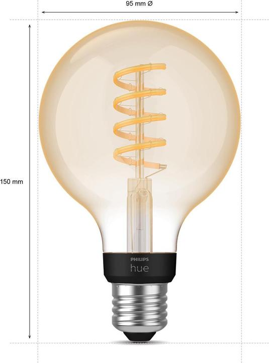 Actual product image Philips Hue Philips Globe G93 Filament (E27, 7 W, 550 lm, 1 x, G)