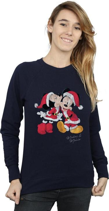 Actual product image Disney Womens/Ladies Mickey And Minnie Christmas Kiss Sweatshirt (S)