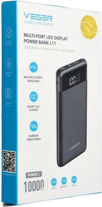 Image du produit 4Kom Veger - W1087 Banque de puissance (10000 mAh, 20 W, 37 Wh)