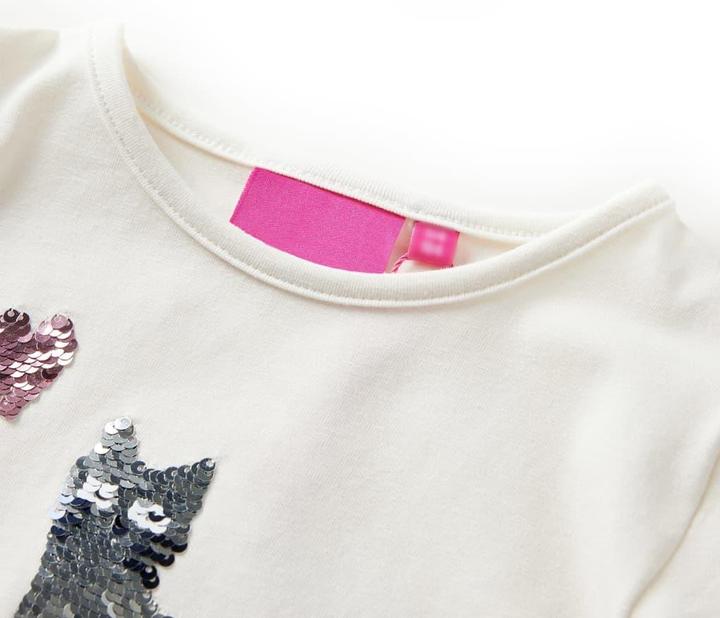 Produktbild VidaXL Kinder-Langarmshirt Ecru 116,Material: 95 % Baumwolle. 5 (116)