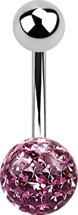 Immagine prodotto Star Piercing Banana argento con palla e sfera di cristallo viola chiaro strato protettivo epossidico (Acciaio chirurgico 316L)