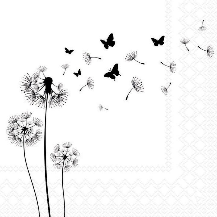 Produktbild Ambiente Motivserviette 33x33cm Trauer Pusteblume (20 x, 33 x 33 cm)