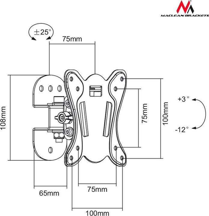 Actual product image Maclean MC-670 (Wall, 27", 20 kg)